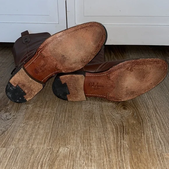 Cole Haan men’s mid-calf brown leather western style boots. Like new! Size 10